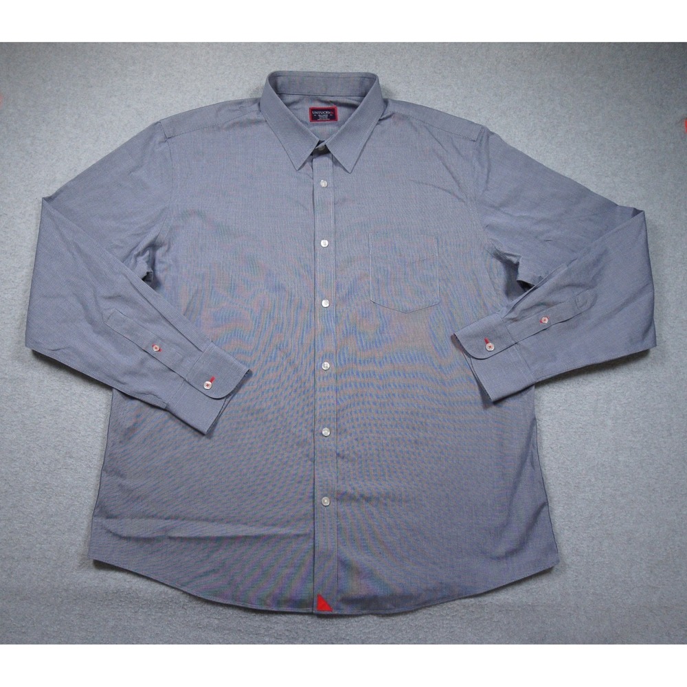 UNTUCKit Shirt Mens 2XL XXL Blue Button Up Pio Cesare WF Wrinkle Free